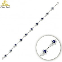 Gümüş Nazar Boncuklu  Bilezik/Bileklik     